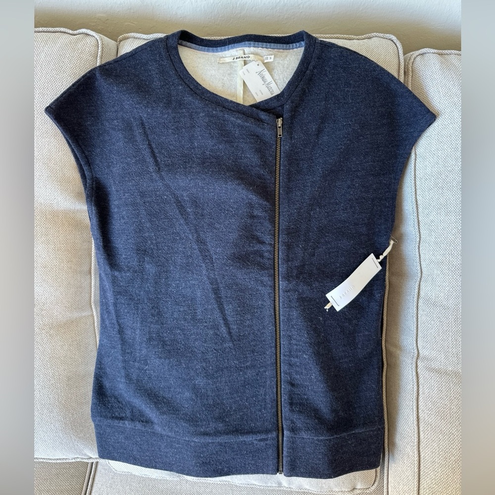 J BRAND Zip-up Wool Blend Vest Navy Size S